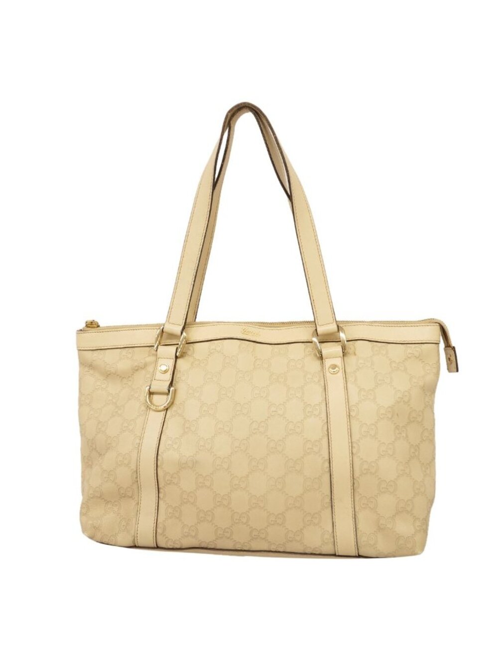 Gucci Tote Bag Guccissima Leather Beige Gold